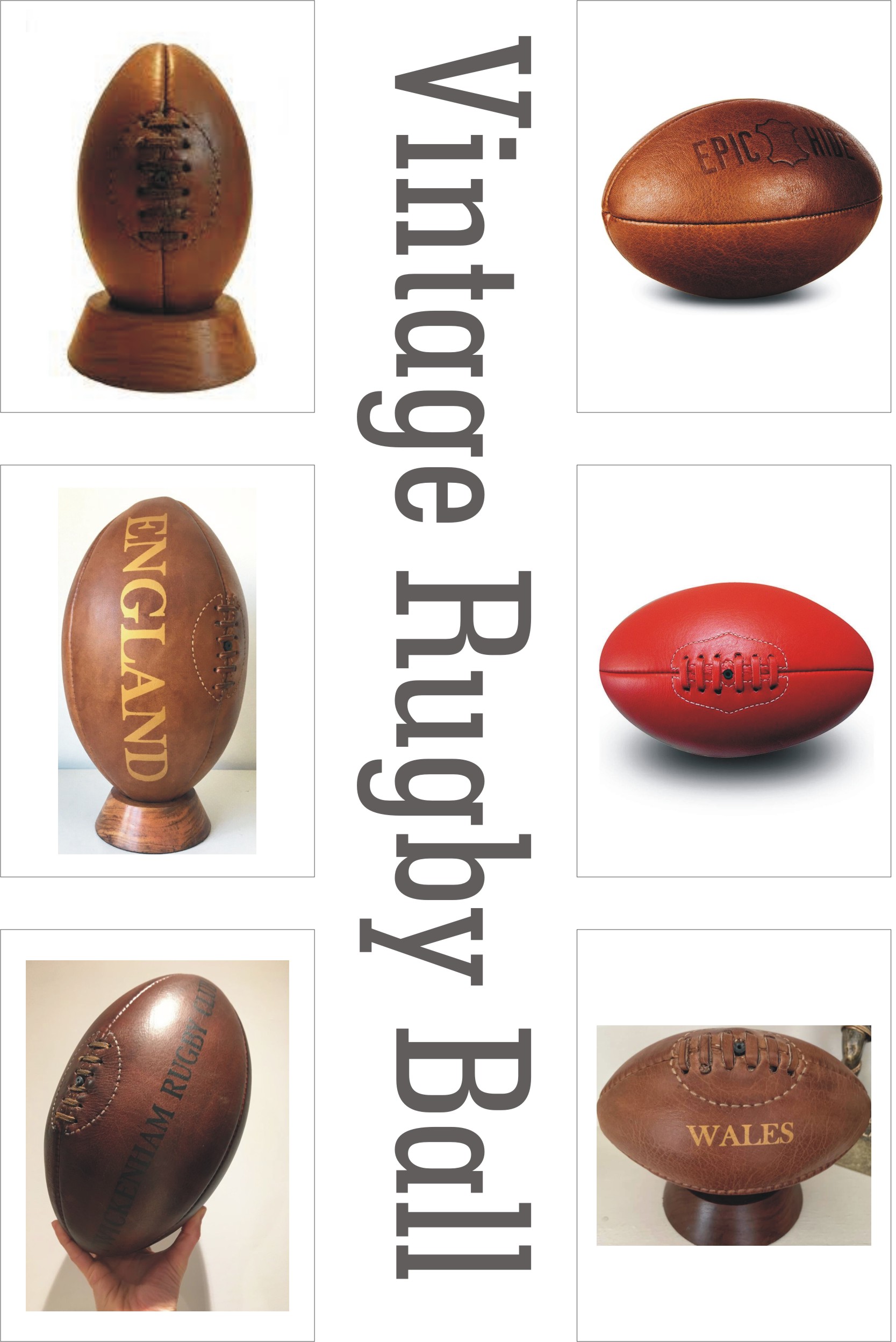 VINTAGE LEATHER RUGBYBALL 